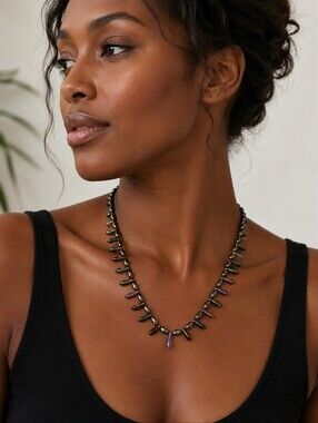 Iridescent Multicolor Teardrop Necklace -